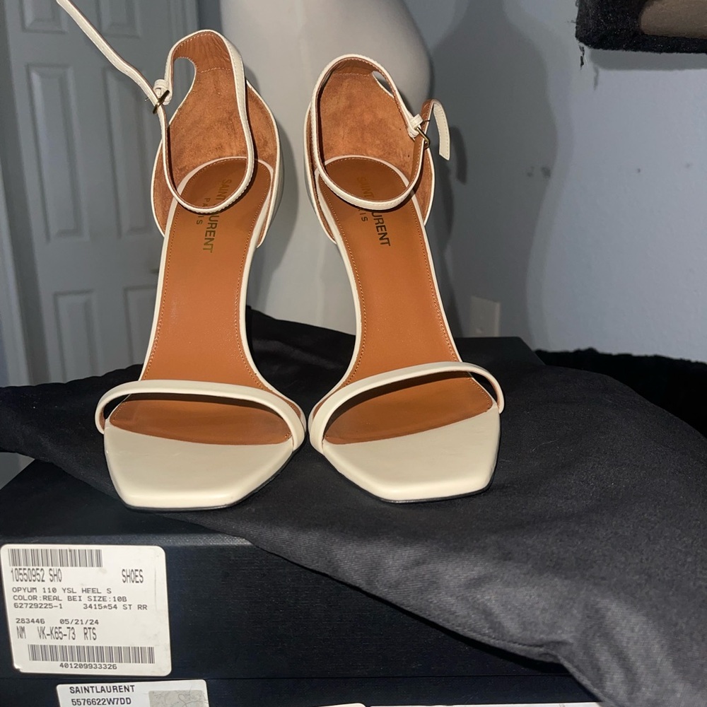 Saint Laurent Women's White Heels